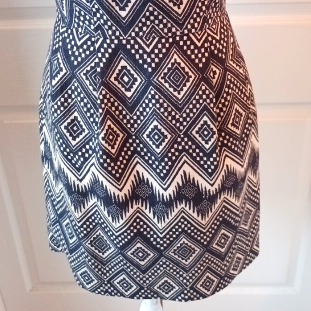 J.Crew Sleeveless Ikat Sheath Dress size 0 Navy Linen Color Pattern Cotton - Picture 4 of 10